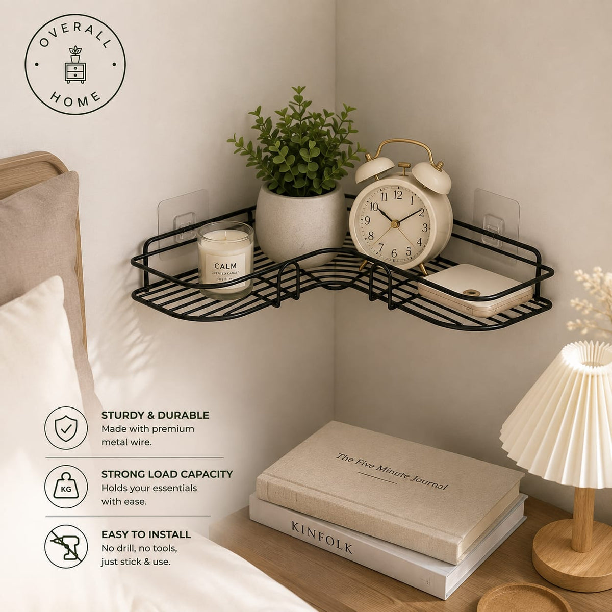 Washroom Corner Stand Metal Organizer