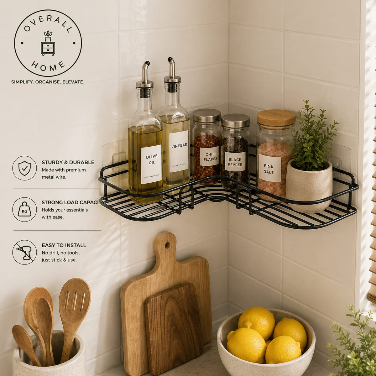 Washroom Corner Stand Metal Organizer