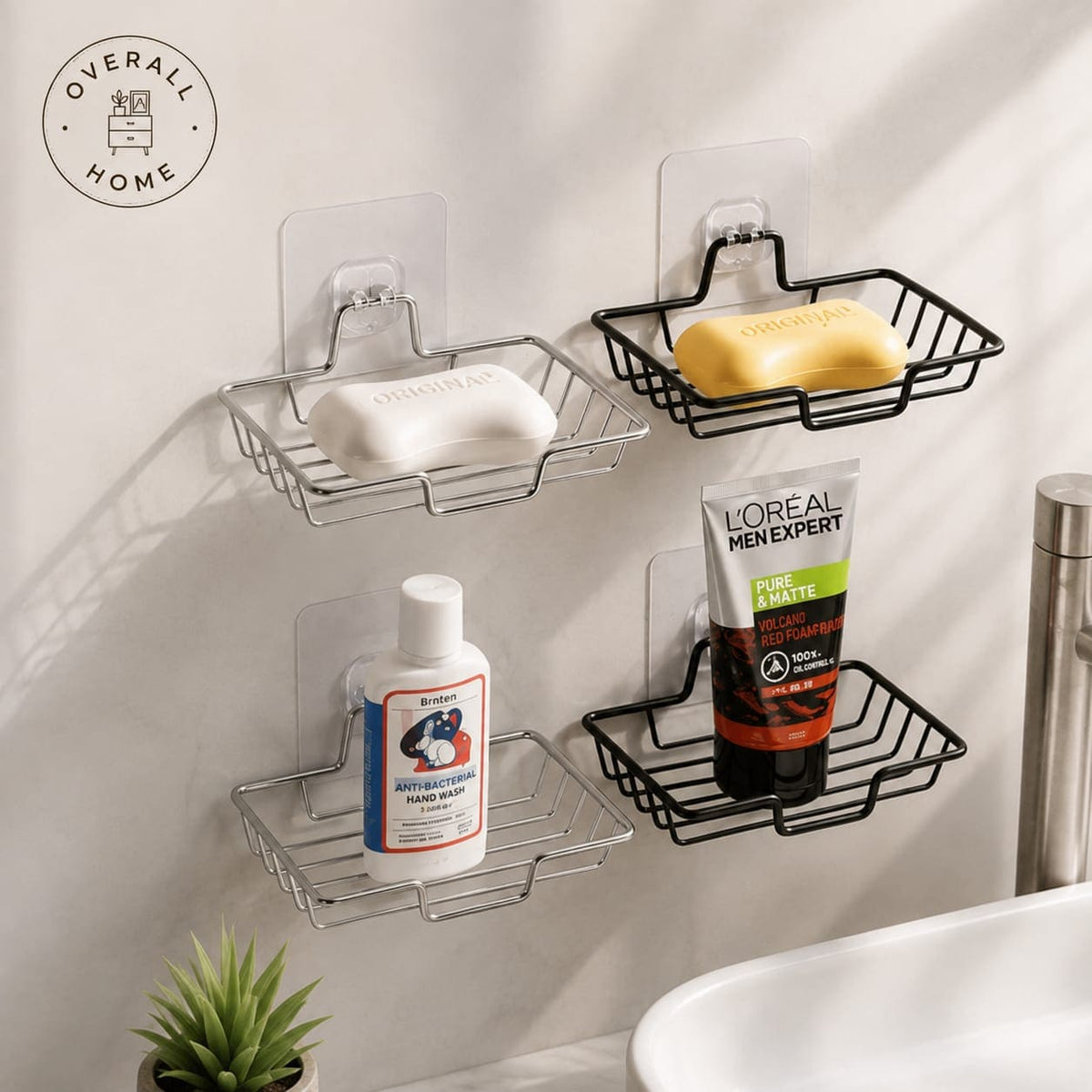 Metal Soap Tray with Adhesive Hook