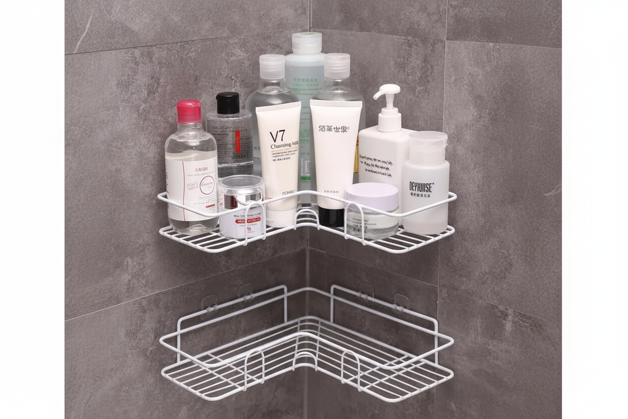 New Washroom Stand Metal - Two Tier Corner Shelf