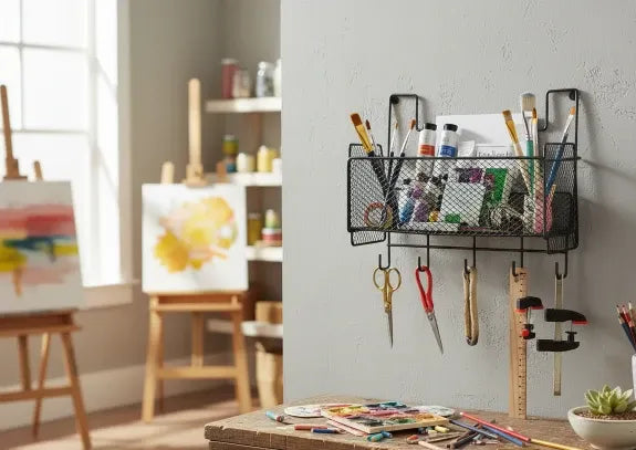 Wall Mounted Mesh Storage Baskets | Adhesive Hanging Organizer for Kitchen & Bathroom SALE🔍