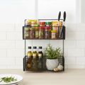 2 Layer Iron Shelf Rack | Wall Mounted Kitchen & Bathroom Storage Organizer