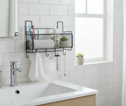 Wall Mounted Mesh Storage Baskets | Adhesive Hanging Organizer for Kitchen & Bathroom SALE🔍