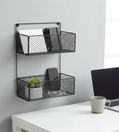 2 Layer Iron Shelf Rack | Wall Mounted Kitchen & Bathroom Storage Organizer