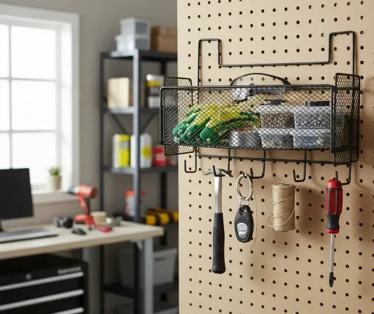 Wall Mounted Mesh Storage Baskets | Adhesive Hanging Organizer for Kitchen & Bathroom SALE🔍