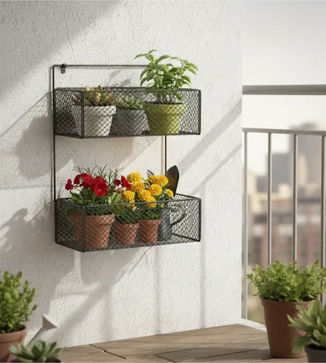 2 Layer Iron Shelf Rack | Wall Mounted Kitchen & Bathroom Storage Organizer