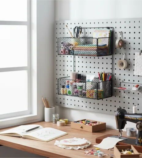 2 Layer Iron Shelf Rack | Wall Mounted Kitchen & Bathroom Storage Organizer