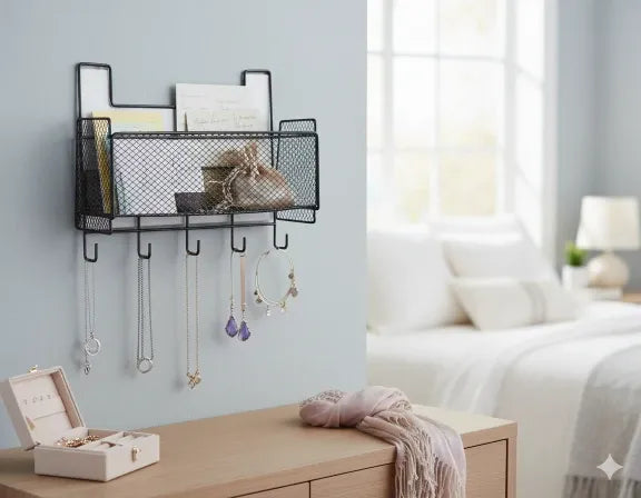 Wall Mounted Mesh Storage Baskets | Adhesive Hanging Organizer for Kitchen & Bathroom SALE🔍