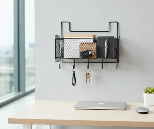 Wall Mounted Mesh Storage Baskets | Adhesive Hanging Organizer for Kitchen & Bathroom SALE🔍
