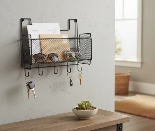 Wall Mounted Mesh Storage Baskets | Adhesive Hanging Organizer for Kitchen & Bathroom SALE🔍